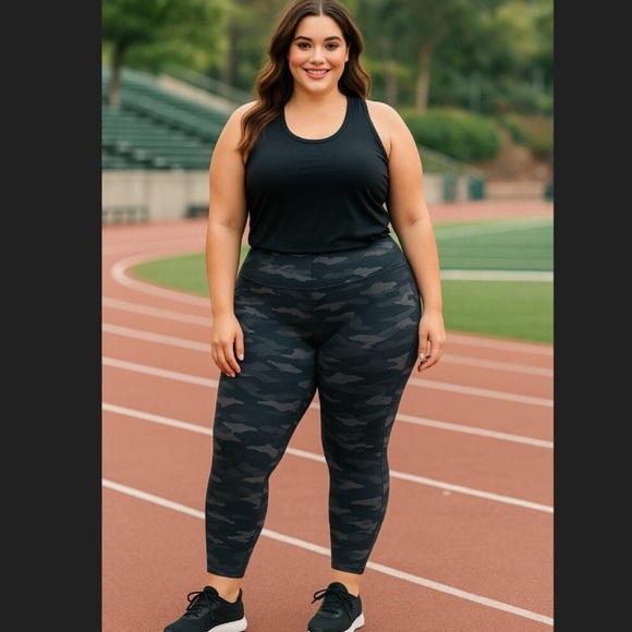 Athleta Ultimate Camo 7/8 Tights Women’s 3X Black Gray Leggings - Picture 1 of 10